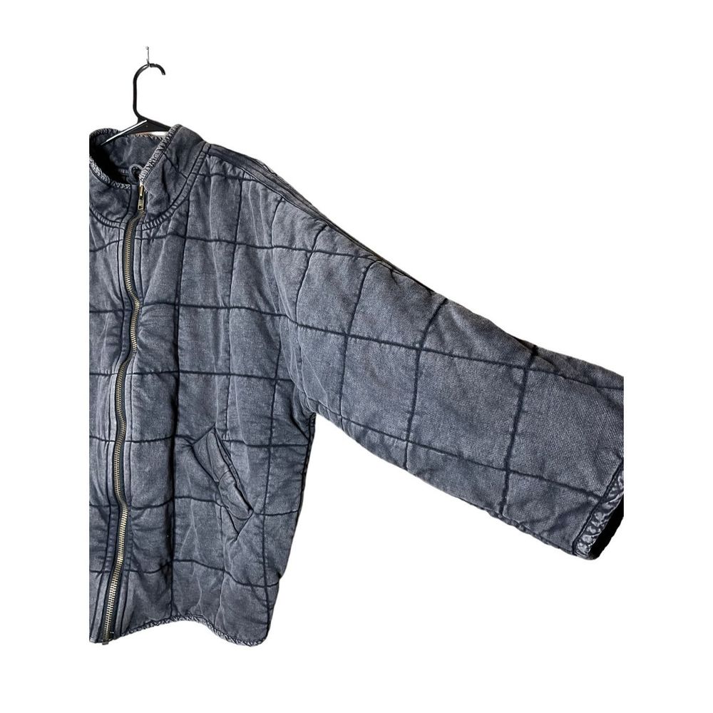 Free People Quilted Dolman Sleeve Gray Jacket Size Medium - Picture 4 of 8